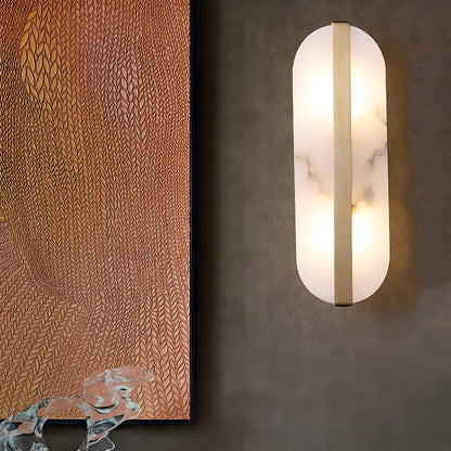 Nordic Seren Albast Steen Messing Wandlamp