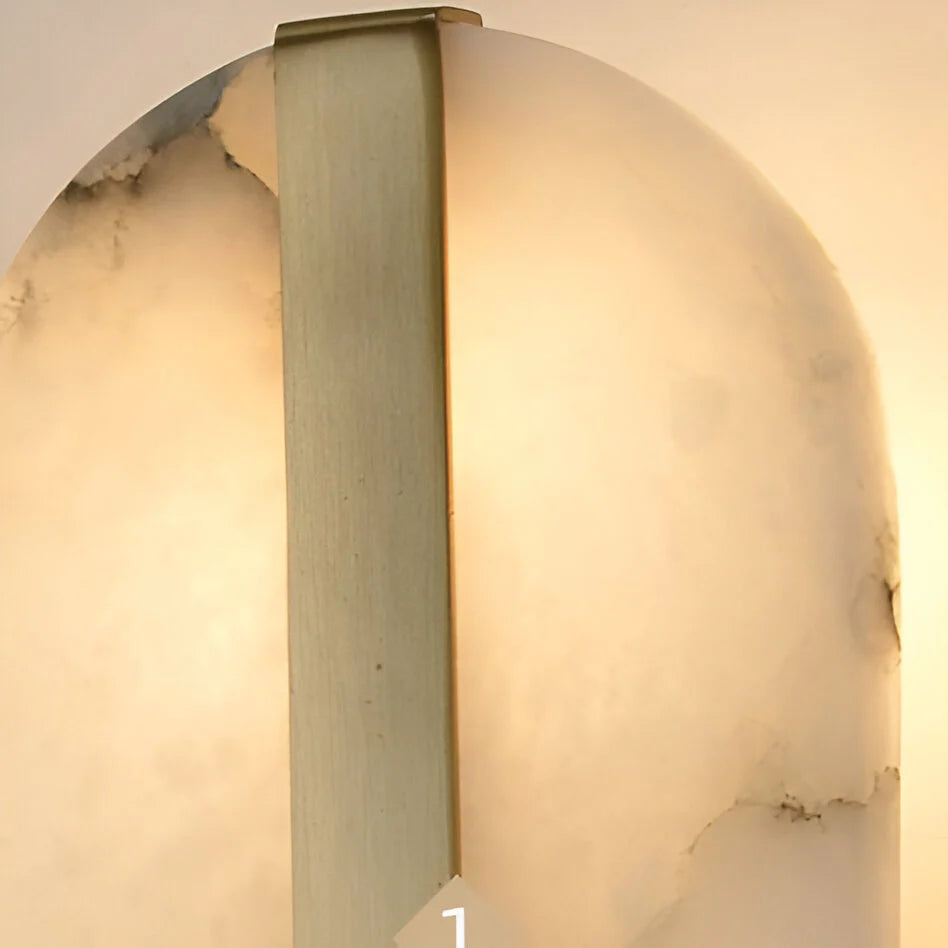 Nordic Seren Albast Steen Messing Wandlamp