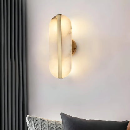 Nordic Seren Albast Steen Messing Wandlamp