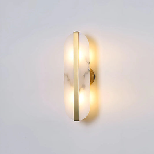 Nordic Seren Albast Steen Messing Wandlamp