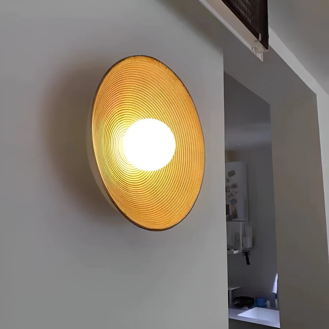 Retro Keramische Stijl Hars Ronde LED Wandlamp