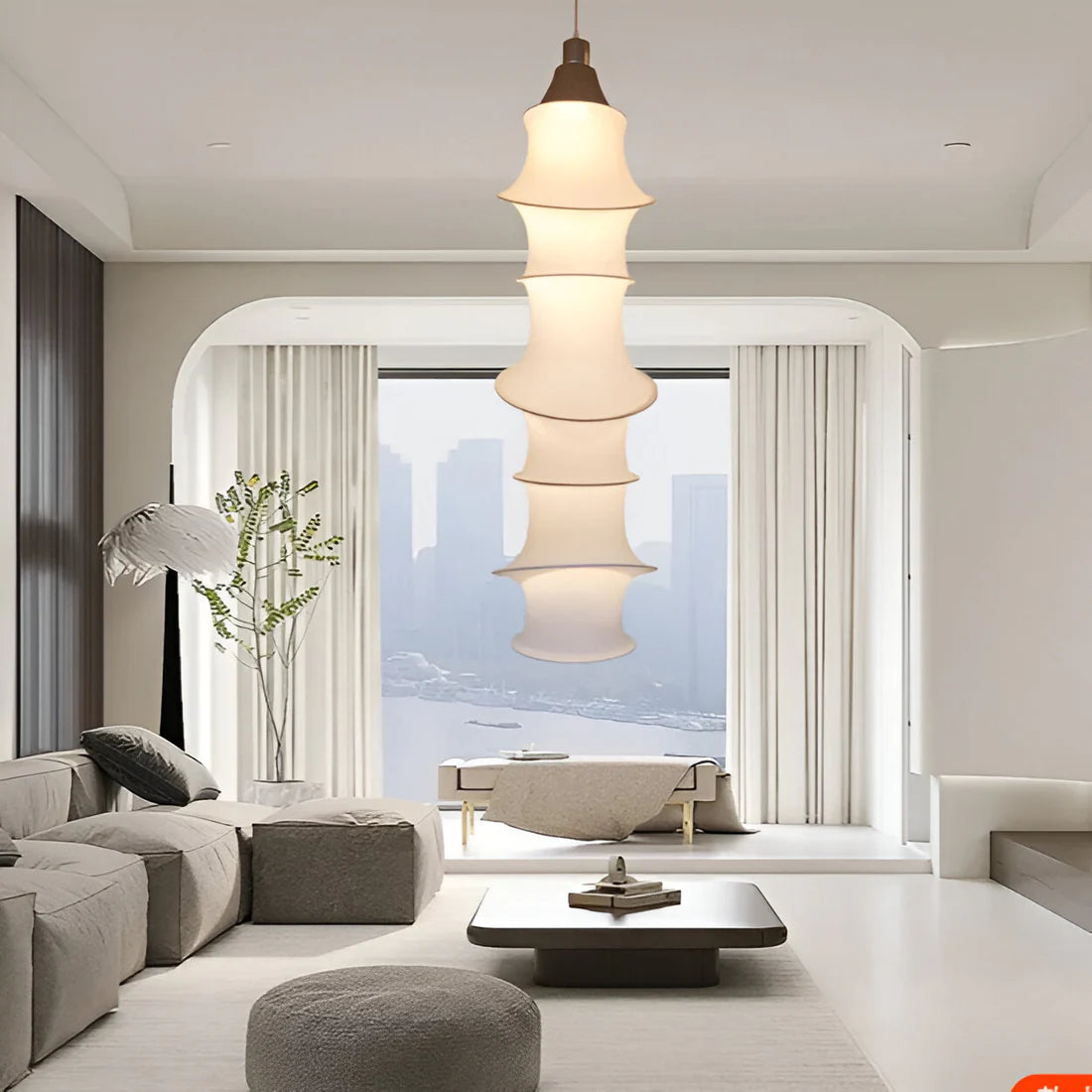 Minimalistische Japandi Falklandi Stoffen Hanglamp