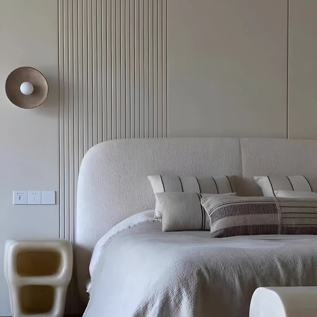 Retro Keramische Stijl Hars Ronde LED Wandlamp
