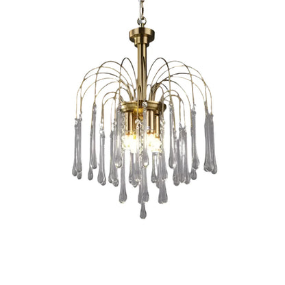Teardrop Luxe Kristallen Waterval Messing Kroonluchter