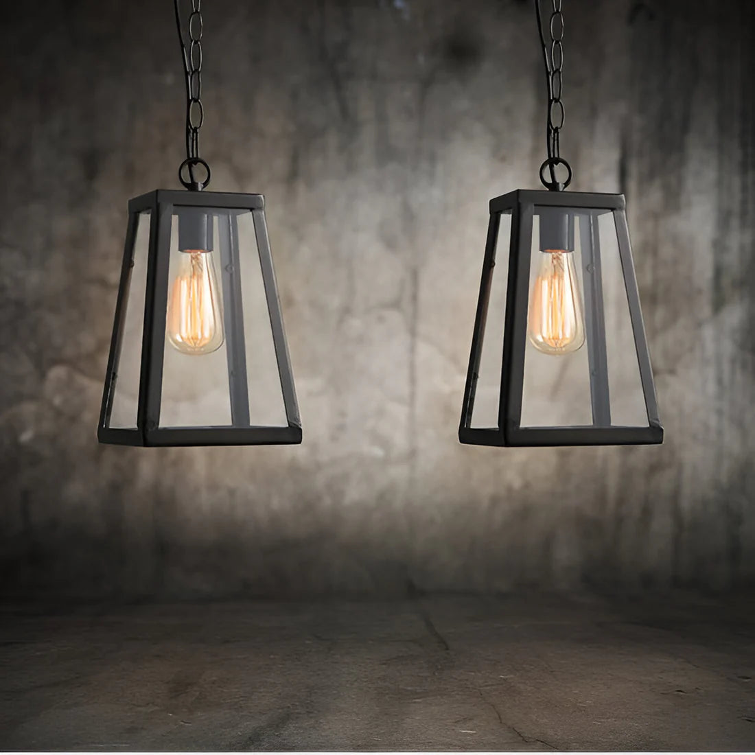Retro Industriële Stijl Glazen Hanglamp