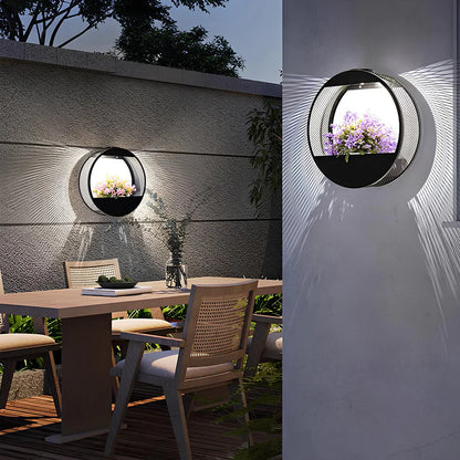 Moderne Solarbloom Wandlamp met Bloempot