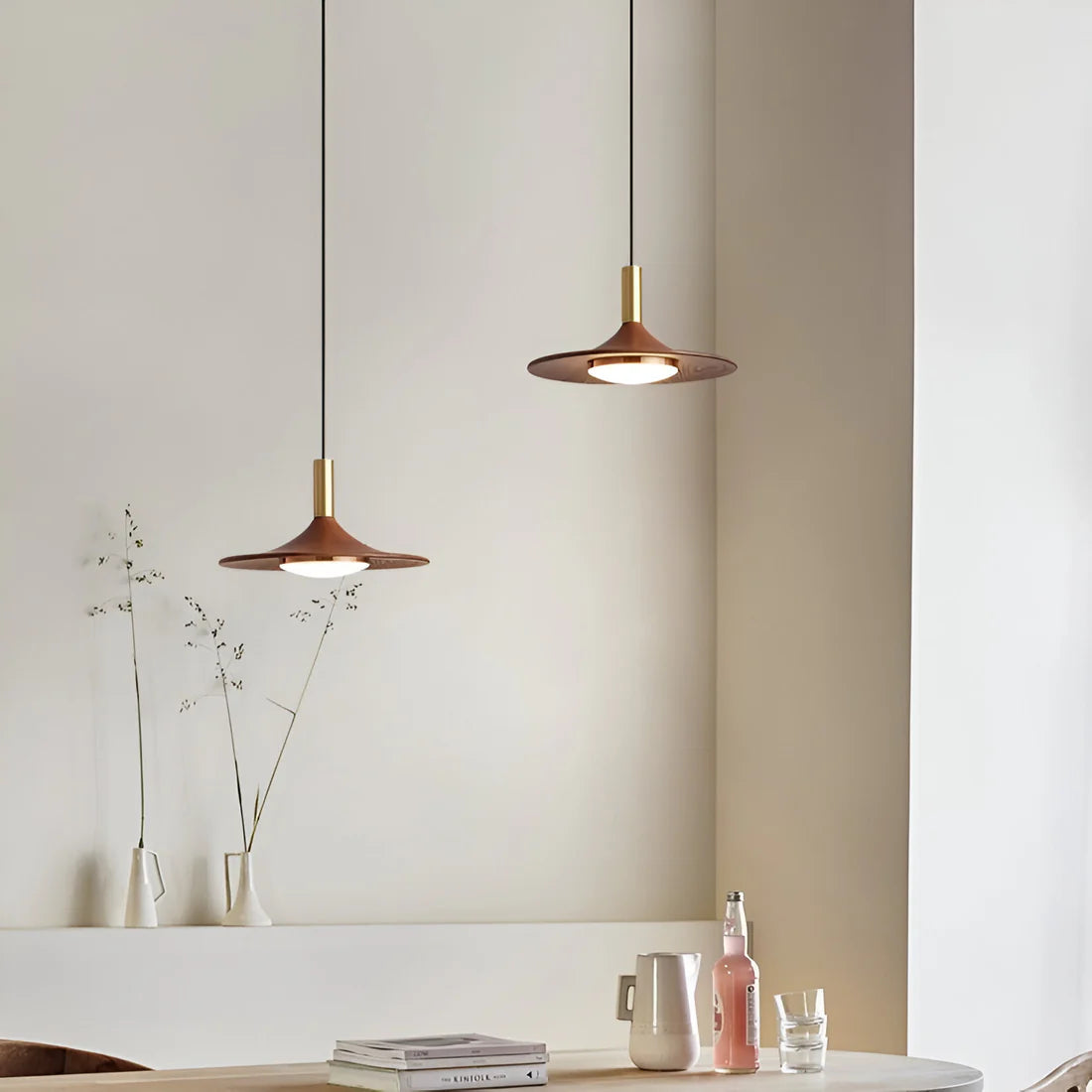 Scandinavische Stijl Walnoot Houten Hanglamp