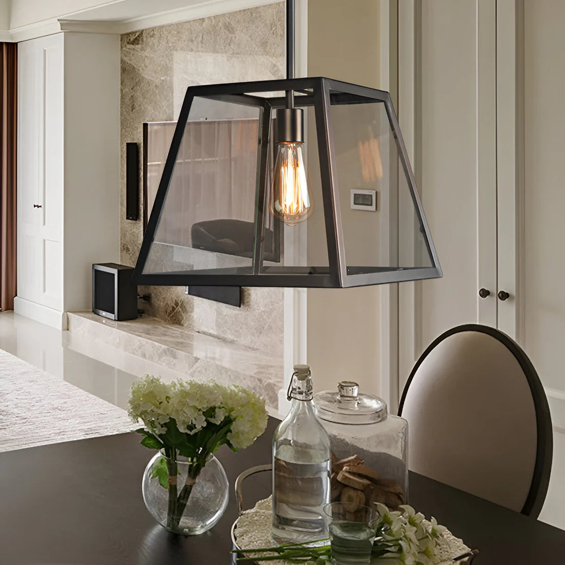 Retro Industriële Stijl Glazen Hanglamp