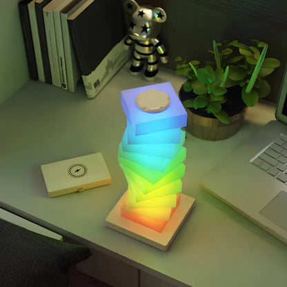 Twistbare Lichtzuil Tafellamp met Draadloze Oplader