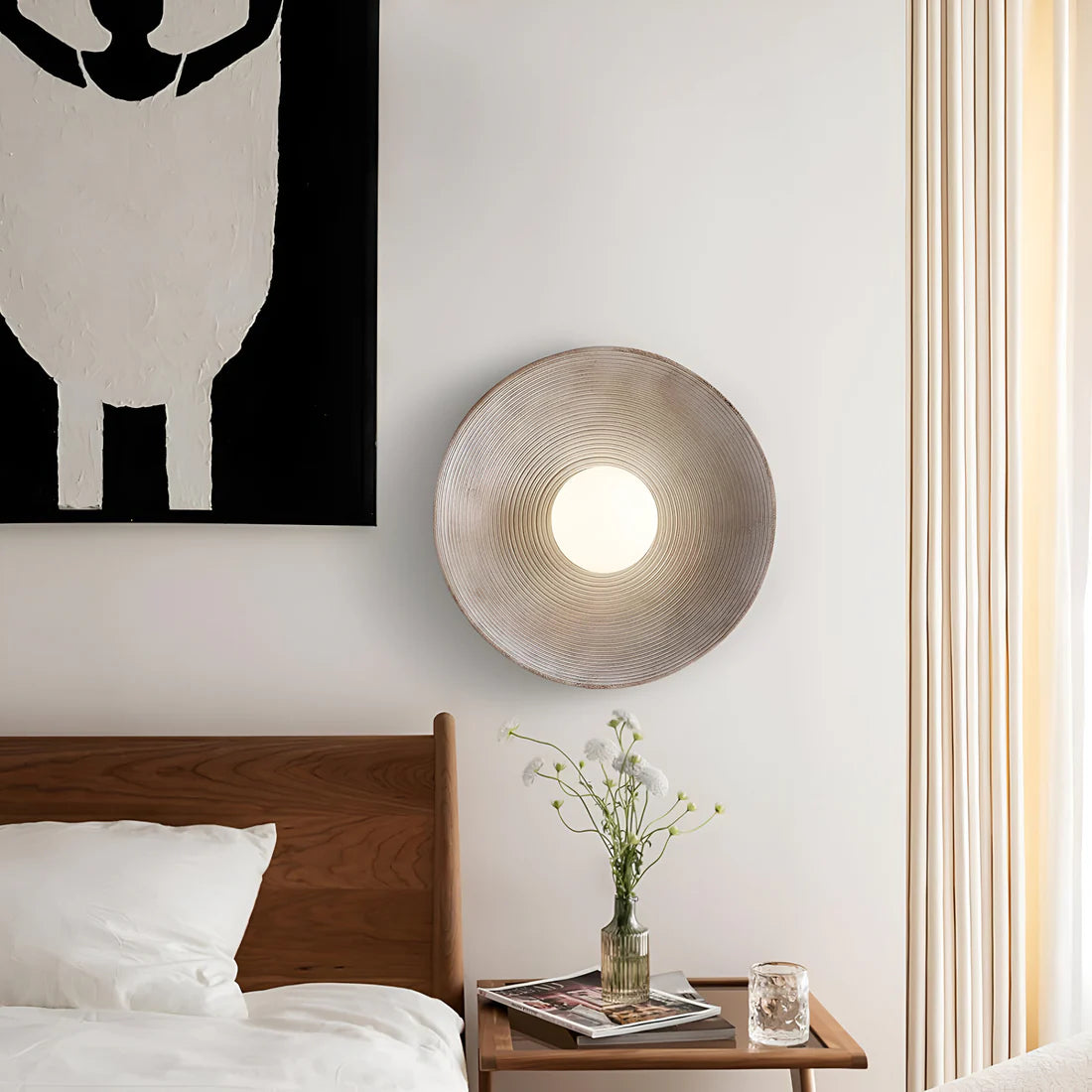 Retro Keramische Stijl Hars Ronde LED Wandlamp