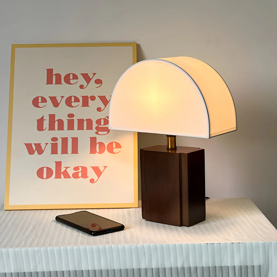 Moderne Halve Maan Wabi Sabi Stijl Tafellamp