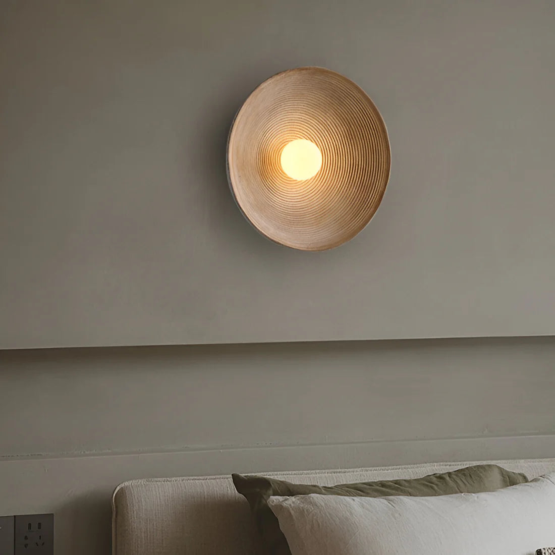 Retro Keramische Stijl Hars Ronde LED Wandlamp