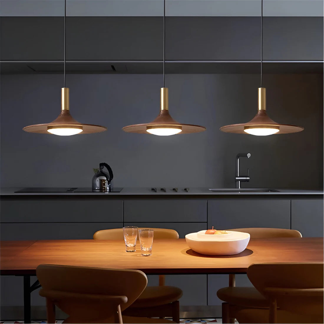 Scandinavische Stijl Walnoot Houten Hanglamp