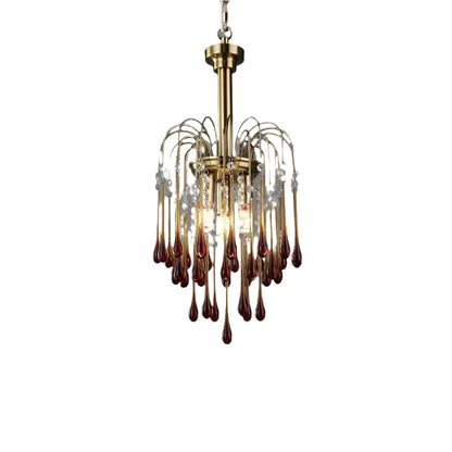 Teardrop Luxe Kristallen Waterval Messing Kroonluchter
