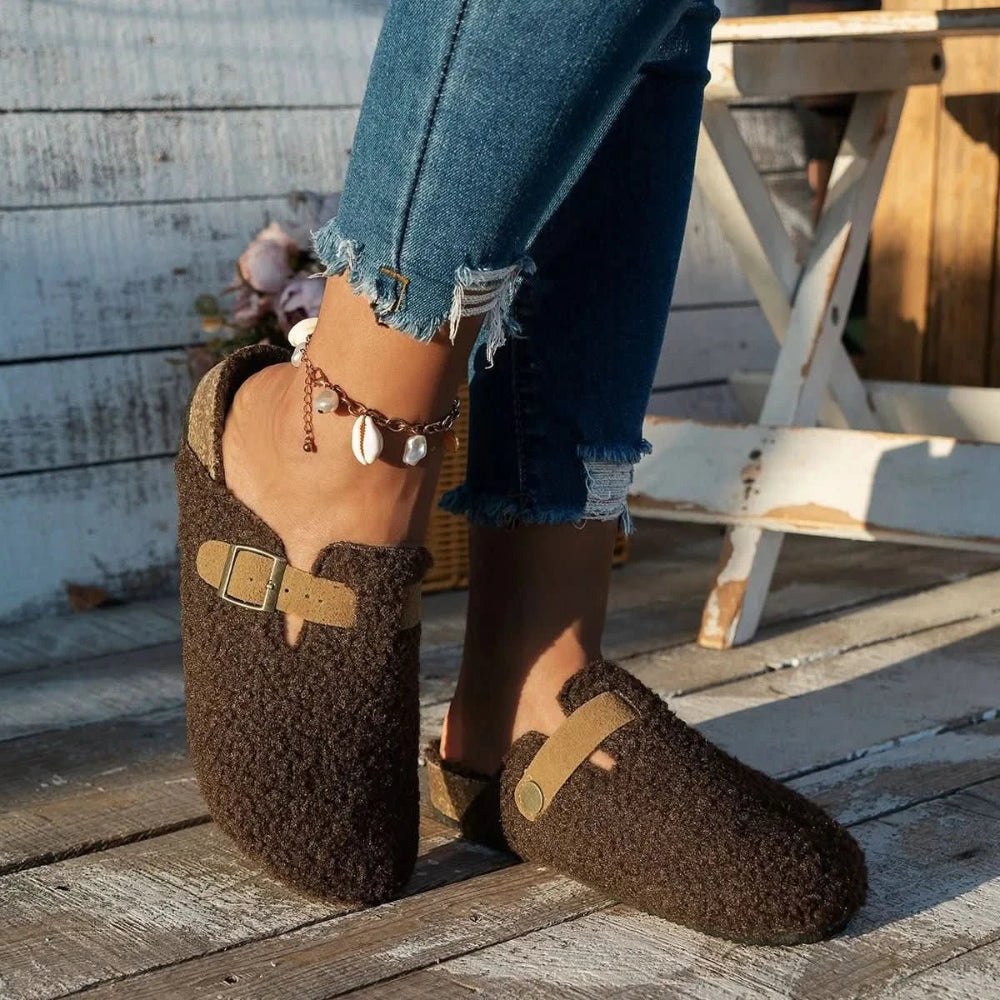 Pantoffels Dames Wollen Muil Antislip Wintercomfort