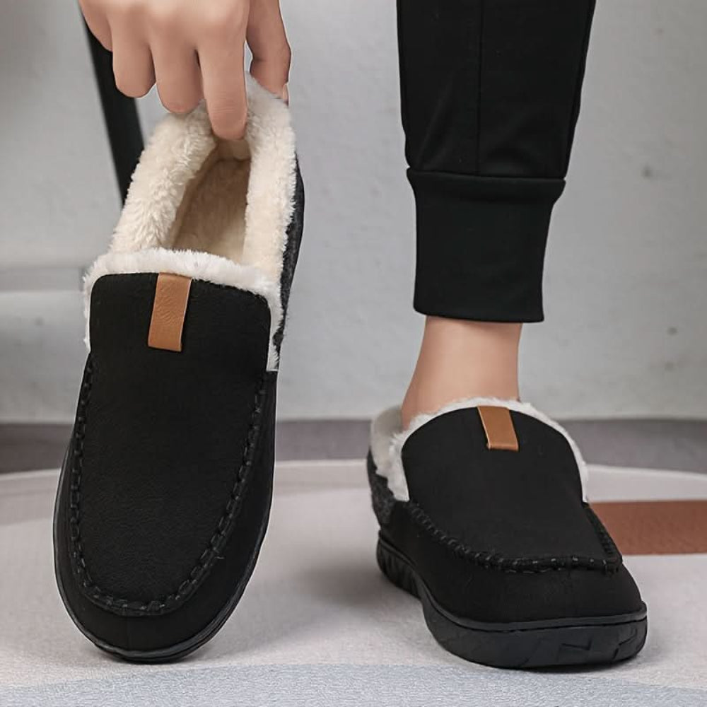 Pantoffels Heren Wol Warme Comfort Loafers Thuis