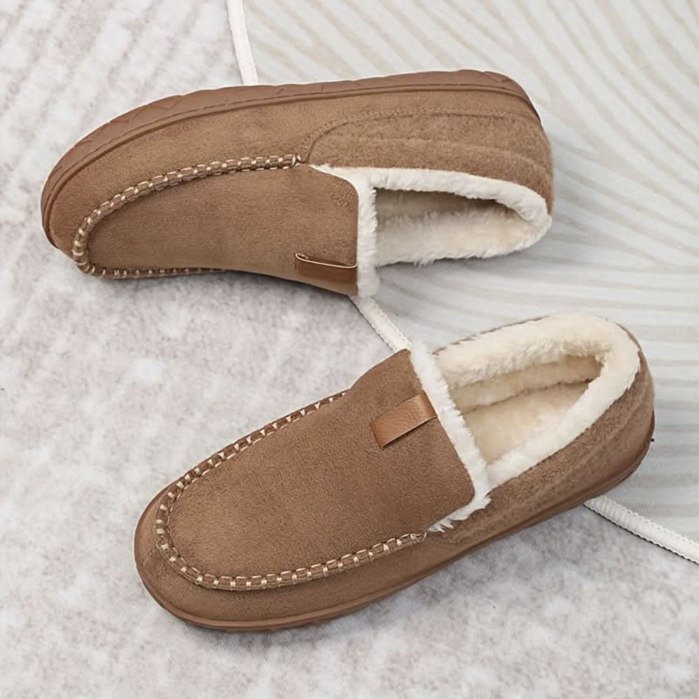 Pantoffels Heren Wol Warme Comfort Loafers Thuis