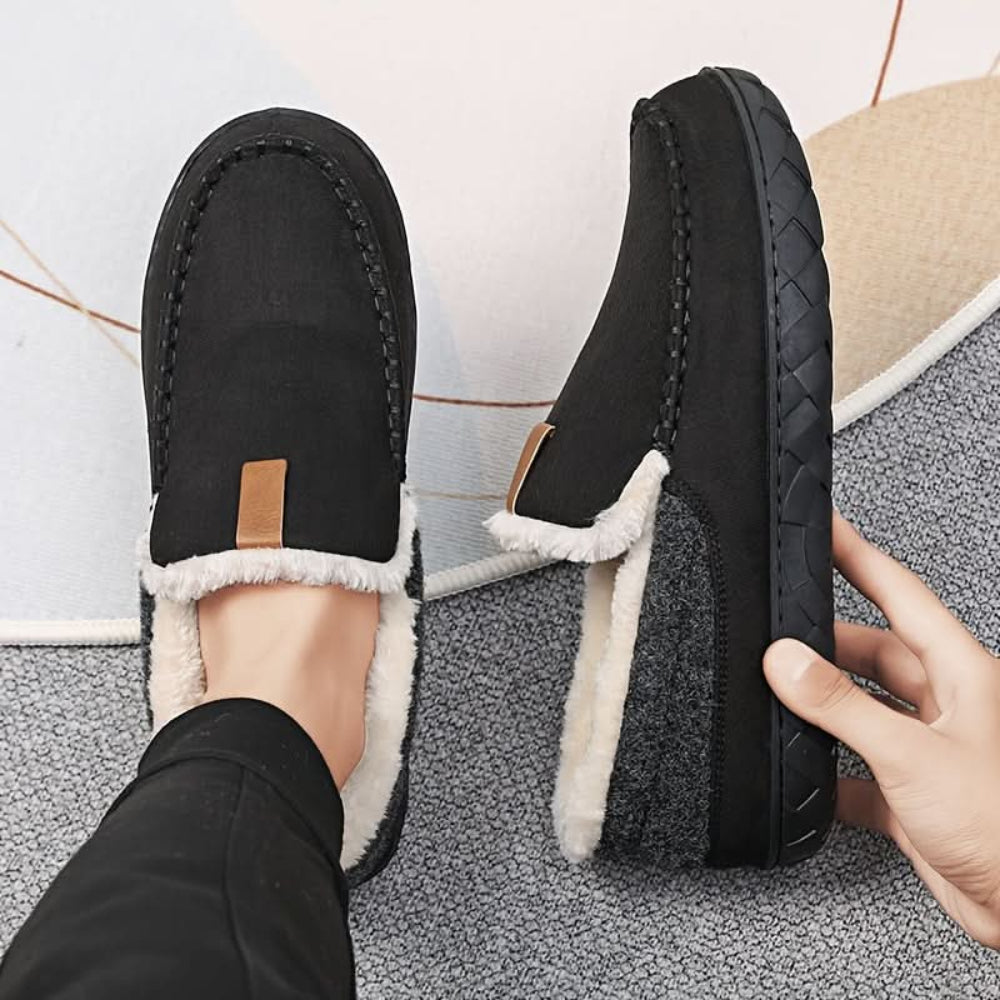 Pantoffels Heren Wol Warme Comfort Loafers Thuis
