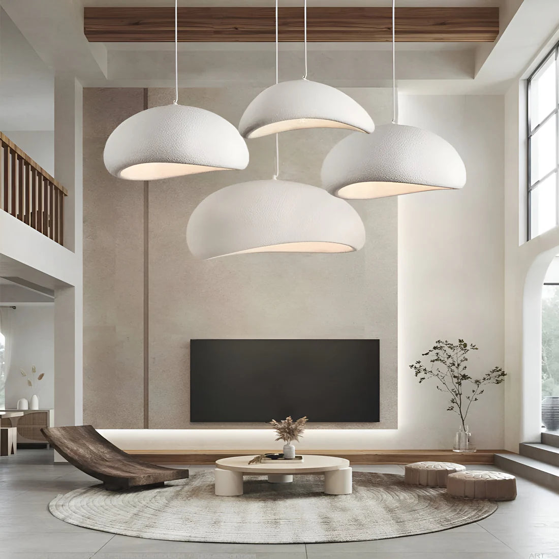 Scandinavische Wabi Sabi Glasvezel Hanglamp