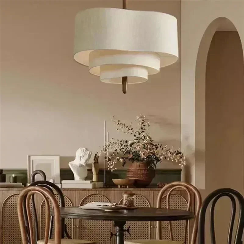 Elegante Stoffen Hanglamp met Warme Gloed