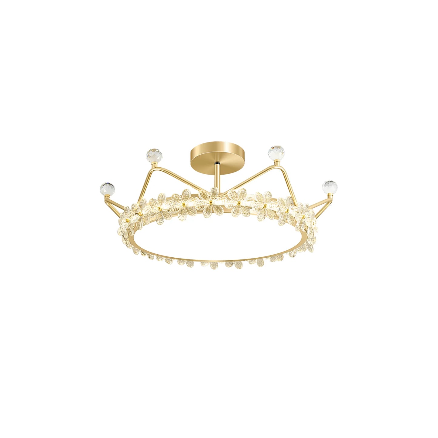 Bloem Bladkroon Plafondlamp met  Gouden Afwerking