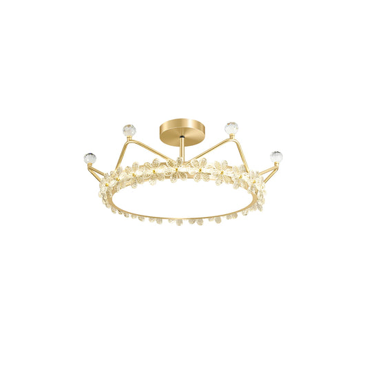 Bloem Bladkroon Plafondlamp met  Gouden Afwerking