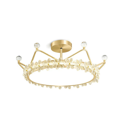 Bloem Bladkroon Plafondlamp met  Gouden Afwerking