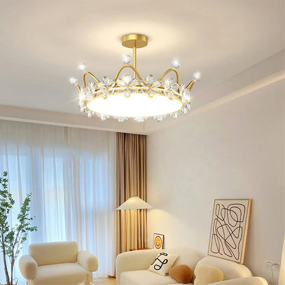 Bloem Bladkroon Plafondlamp met  Gouden Afwerking