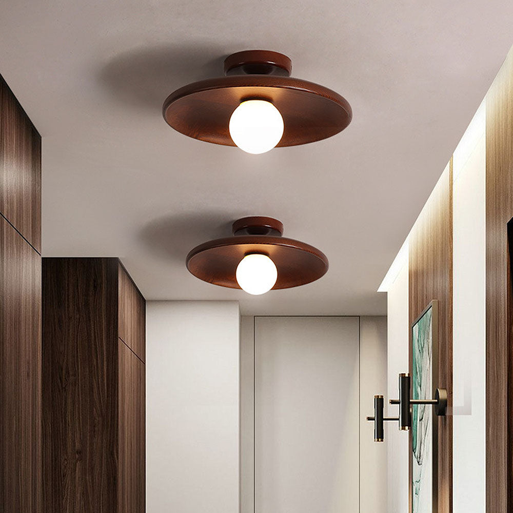 Plafondlamp Hout Modern Rond Hal Woonkamer
