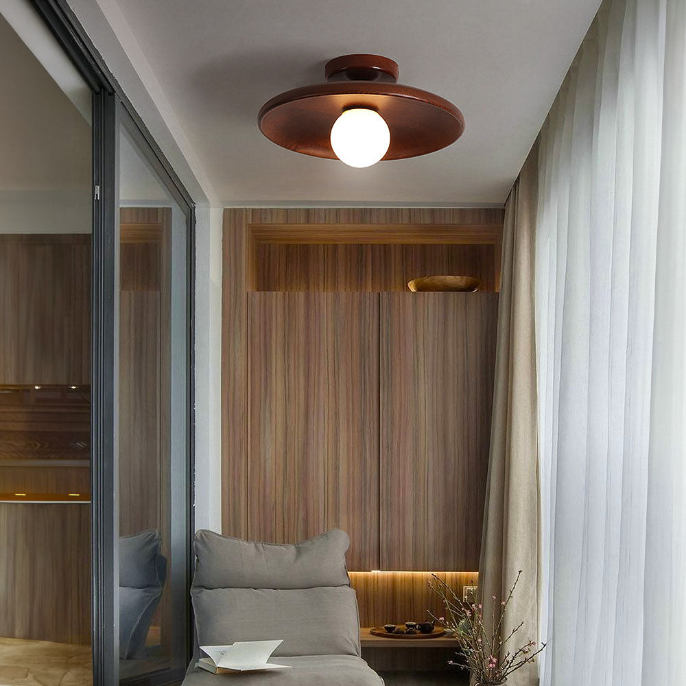 Plafondlamp Hout Modern Rond Hal Woonkamer