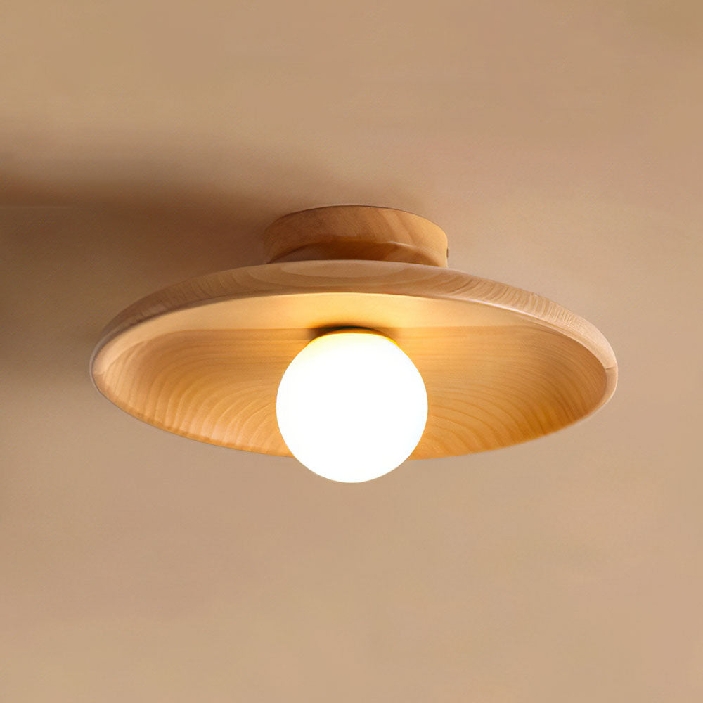 Plafondlamp Hout Modern Rond Hal Woonkamer