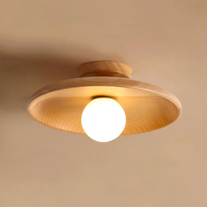 Plafondlamp Hout Modern Rond Hal Woonkamer
