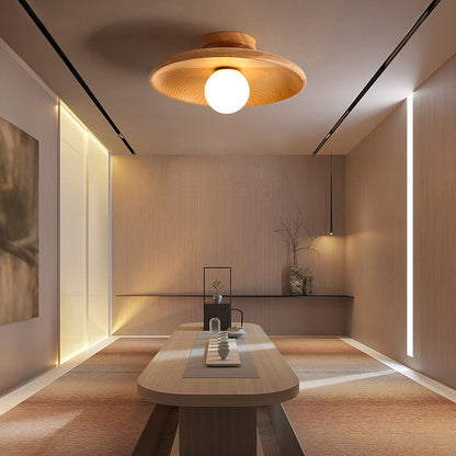Plafondlamp Hout Modern Rond Hal Woonkamer
