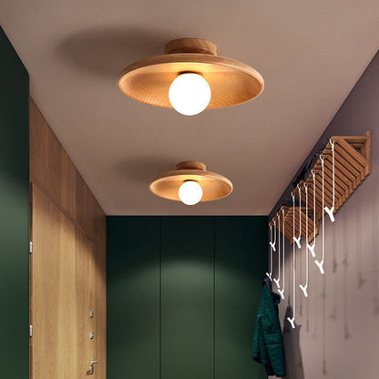 Plafondlamp Hout Modern Rond Hal Woonkamer