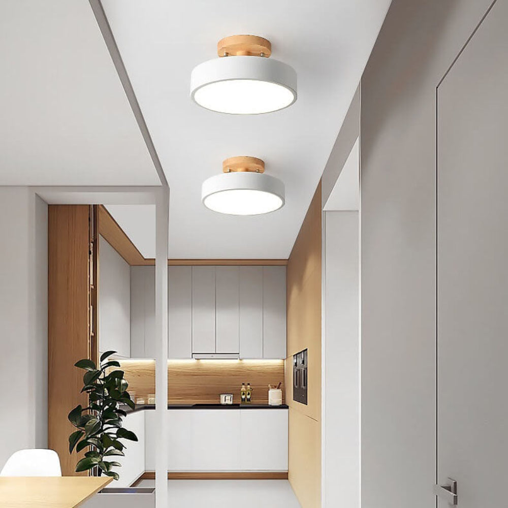 Plafondlamp LED Modern Hout Metaal Semi Flush