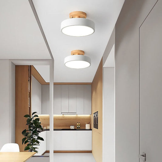 Plafondlamp LED Modern Hout Metaal Semi Flush