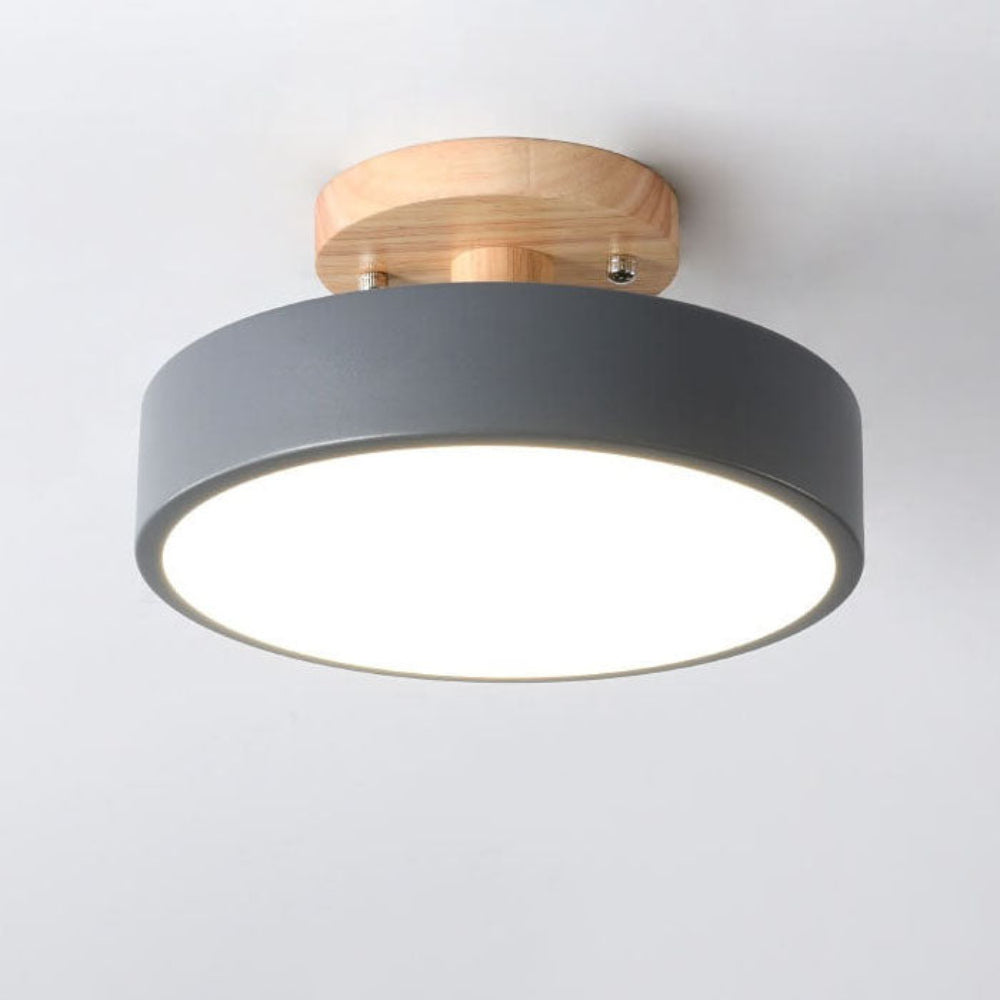 Plafondlamp LED Modern Hout Metaal Semi Flush
