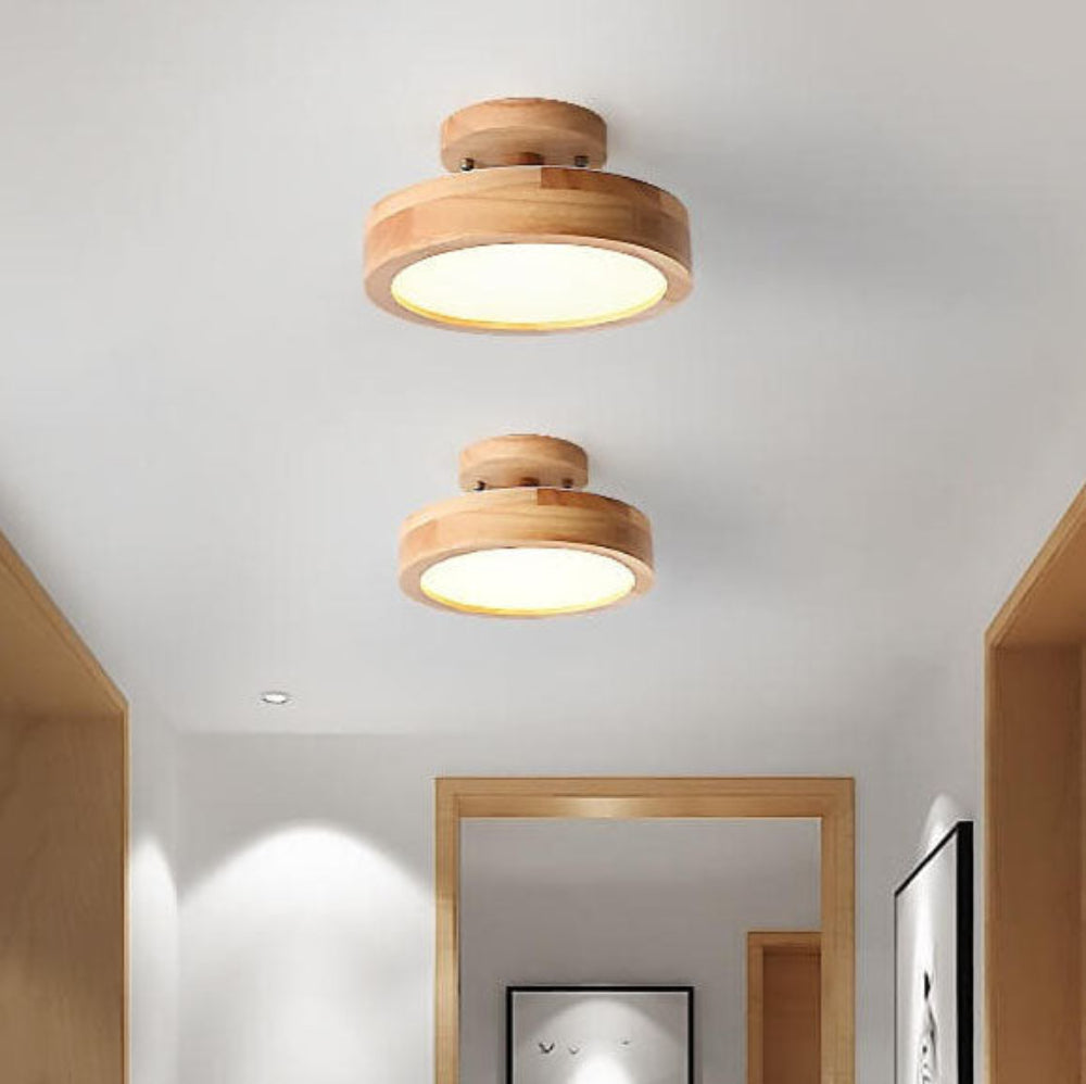 Plafondlamp LED Modern Hout Metaal Semi Flush