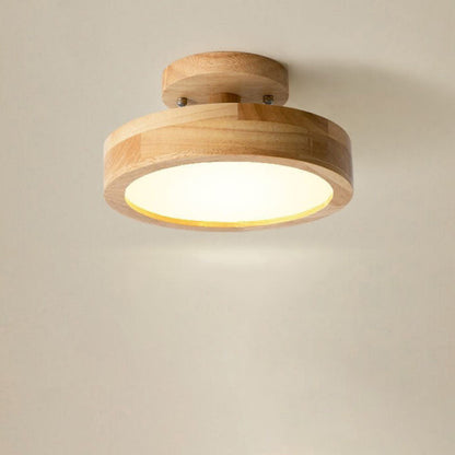 Plafondlamp LED Modern Hout Metaal Semi Flush