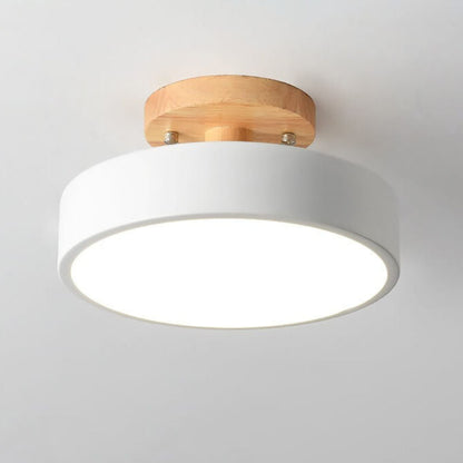 Plafondlamp LED Modern Hout Metaal Semi Flush