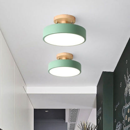 Plafondlamp LED Modern Hout Metaal Semi Flush