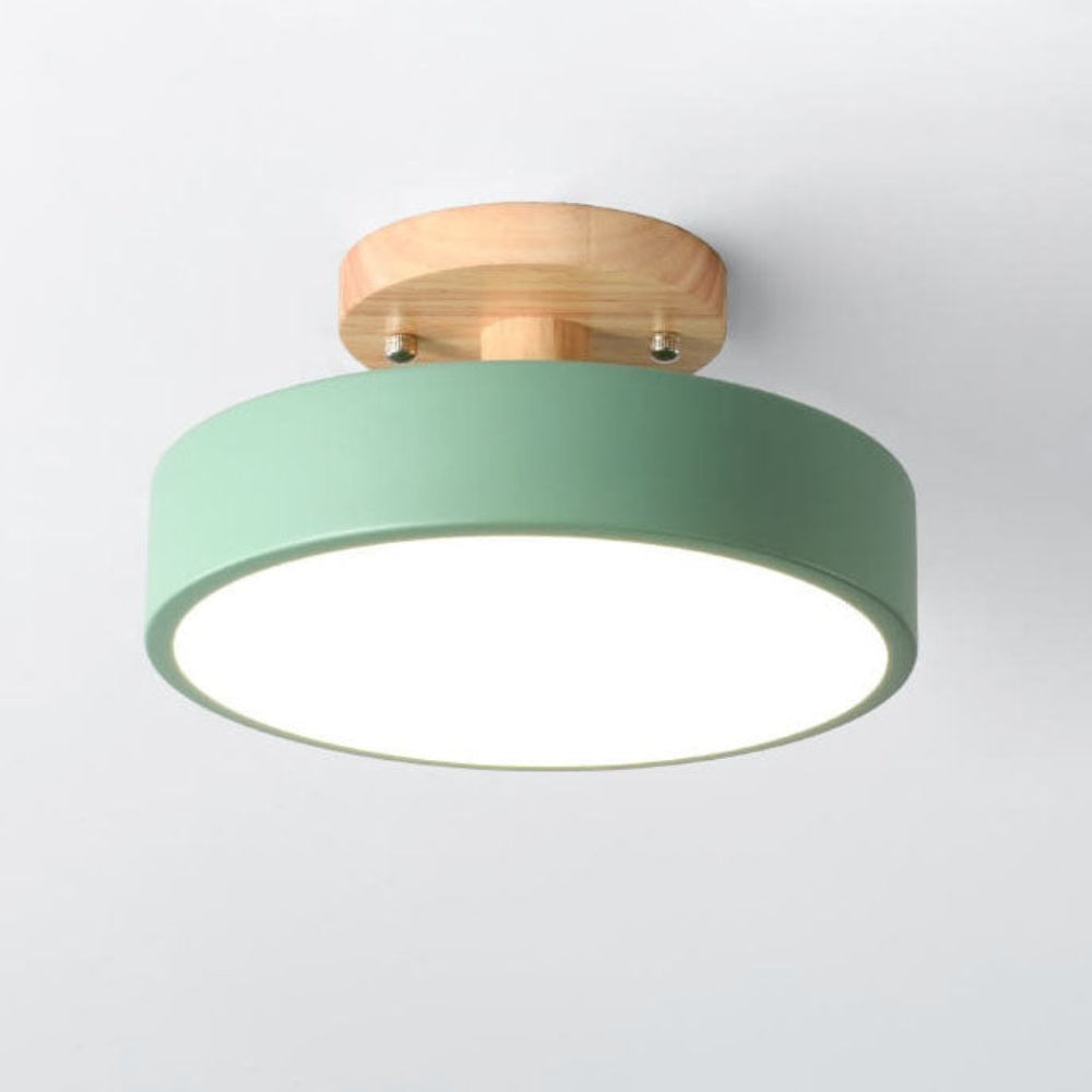 Plafondlamp LED Modern Hout Metaal Semi Flush