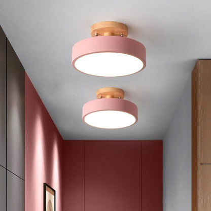 Plafondlamp LED Modern Hout Metaal Semi Flush