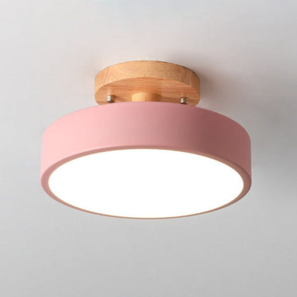 Plafondlamp LED Modern Hout Metaal Semi Flush