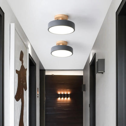 Plafondlamp LED Modern Hout Metaal Semi Flush
