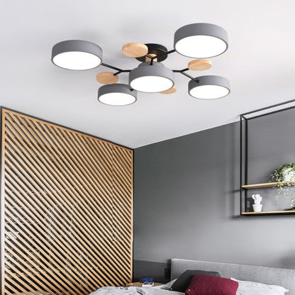 Plafondlamp LED Scandinavisch Hout Metaal Woonkamer