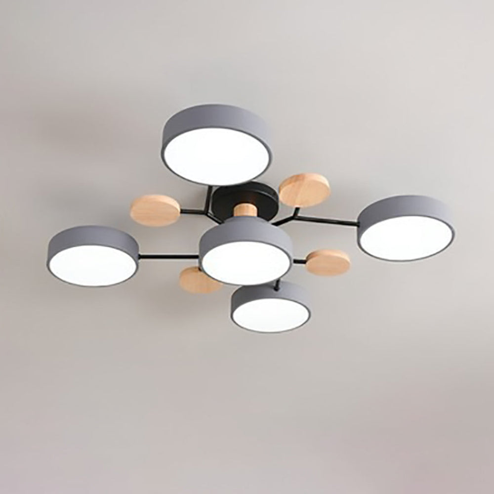 Plafondlamp LED Scandinavisch Hout Metaal Woonkamer