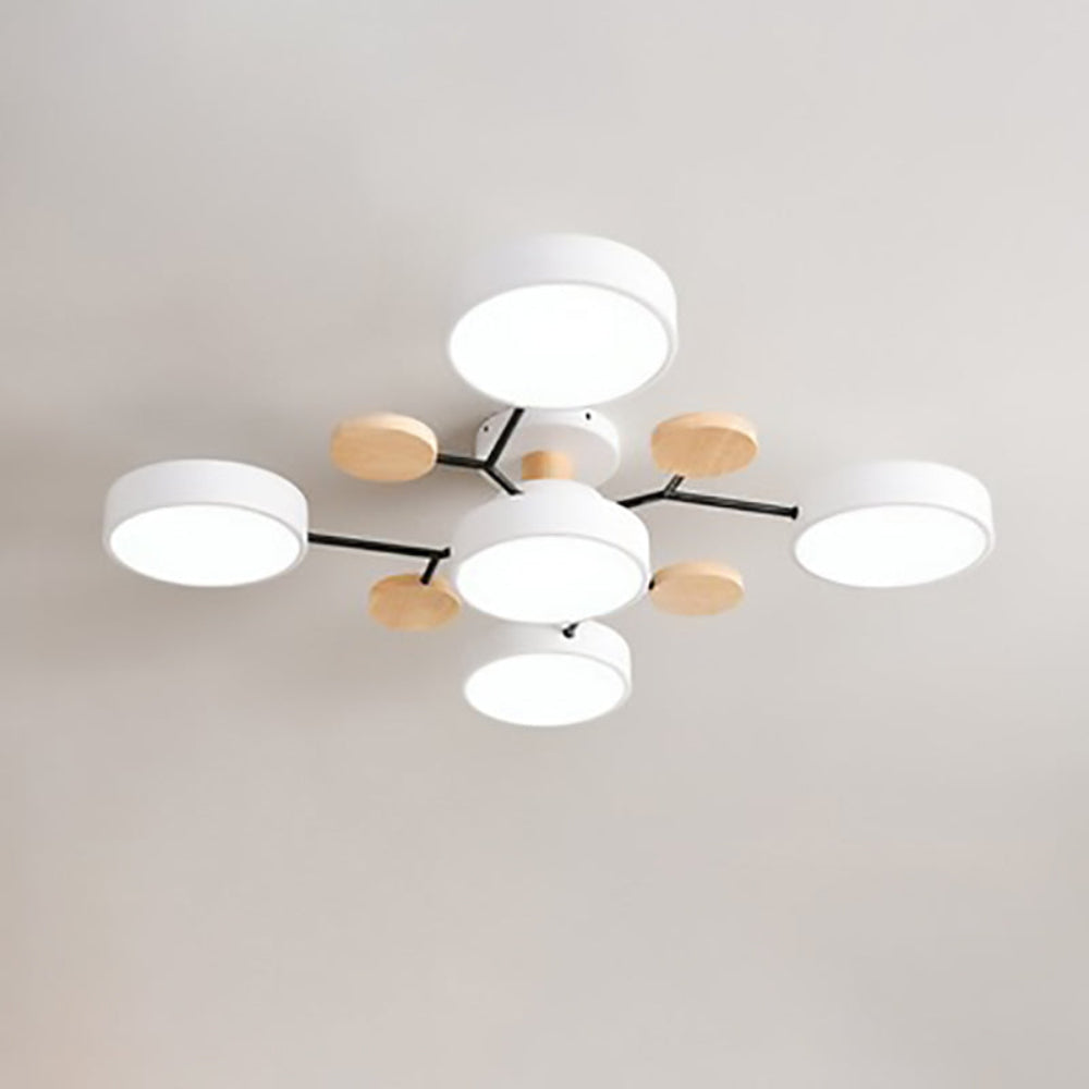 Plafondlamp LED Scandinavisch Hout Metaal Woonkamer