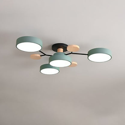 Plafondlamp LED Scandinavisch Hout Metaal Woonkamer