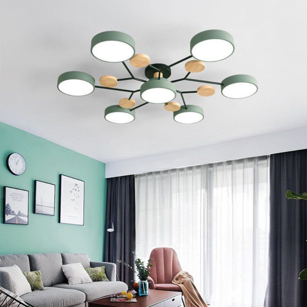 Plafondlamp LED Scandinavisch Hout Metaal Woonkamer